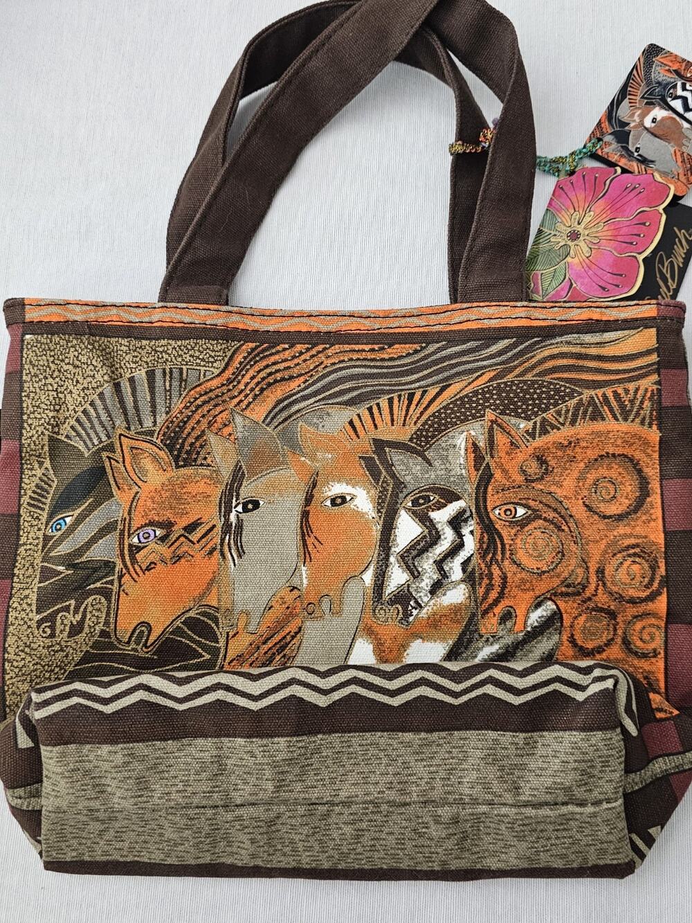 Laurel Burch Moroccan Mares Horses Arabian Andalusian SMALL Tote Bag New RETIRED
